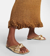 Jimmy Choo Avenue metallic leather slides