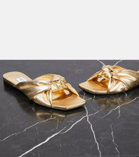 Jimmy Choo Avenue metallic leather slides