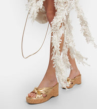 Jimmy Choo Avenue metallic leather wedge sandals