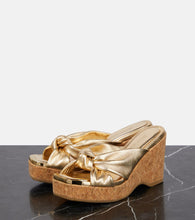 Jimmy Choo Avenue metallic leather wedge sandals
