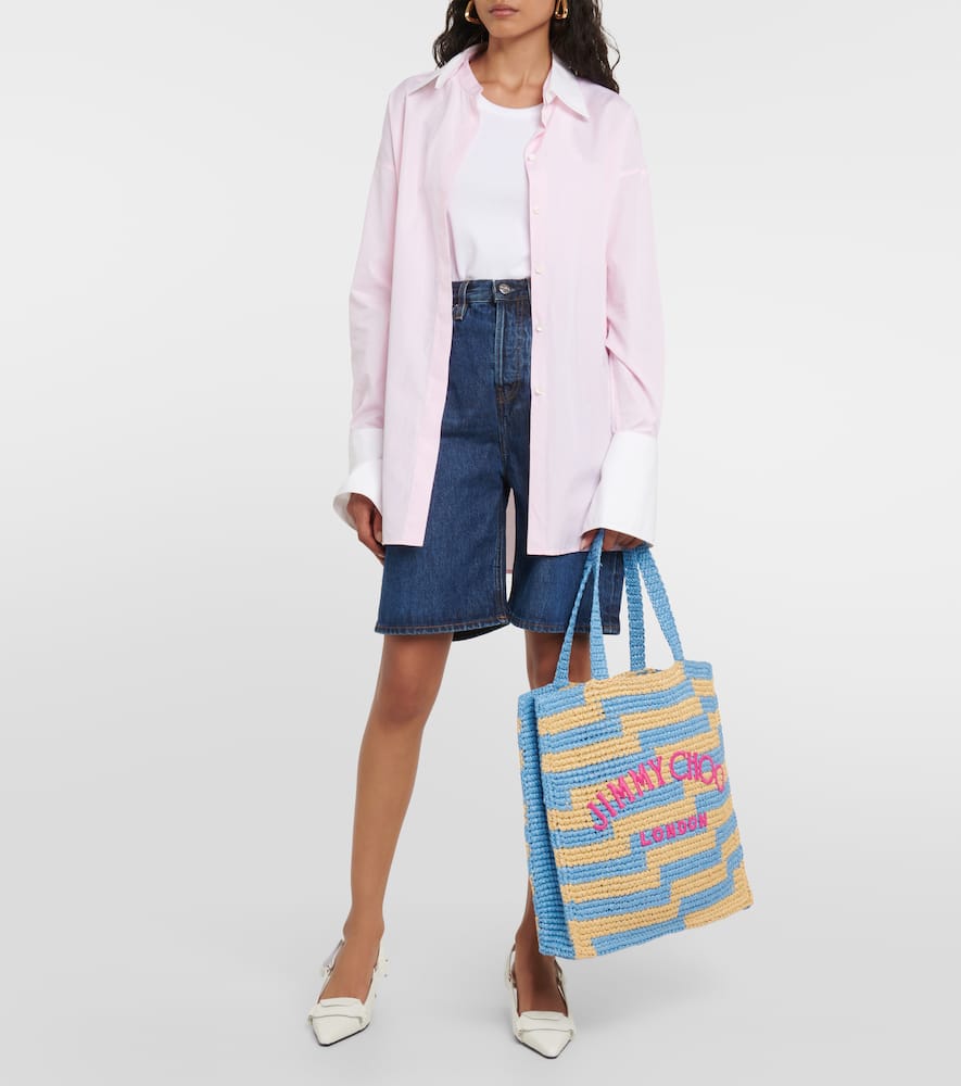 Jimmy Choo Avenue raffia tote bag