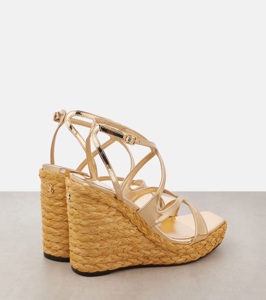 Jimmy Choo Ayla 110 metallic leather sandals