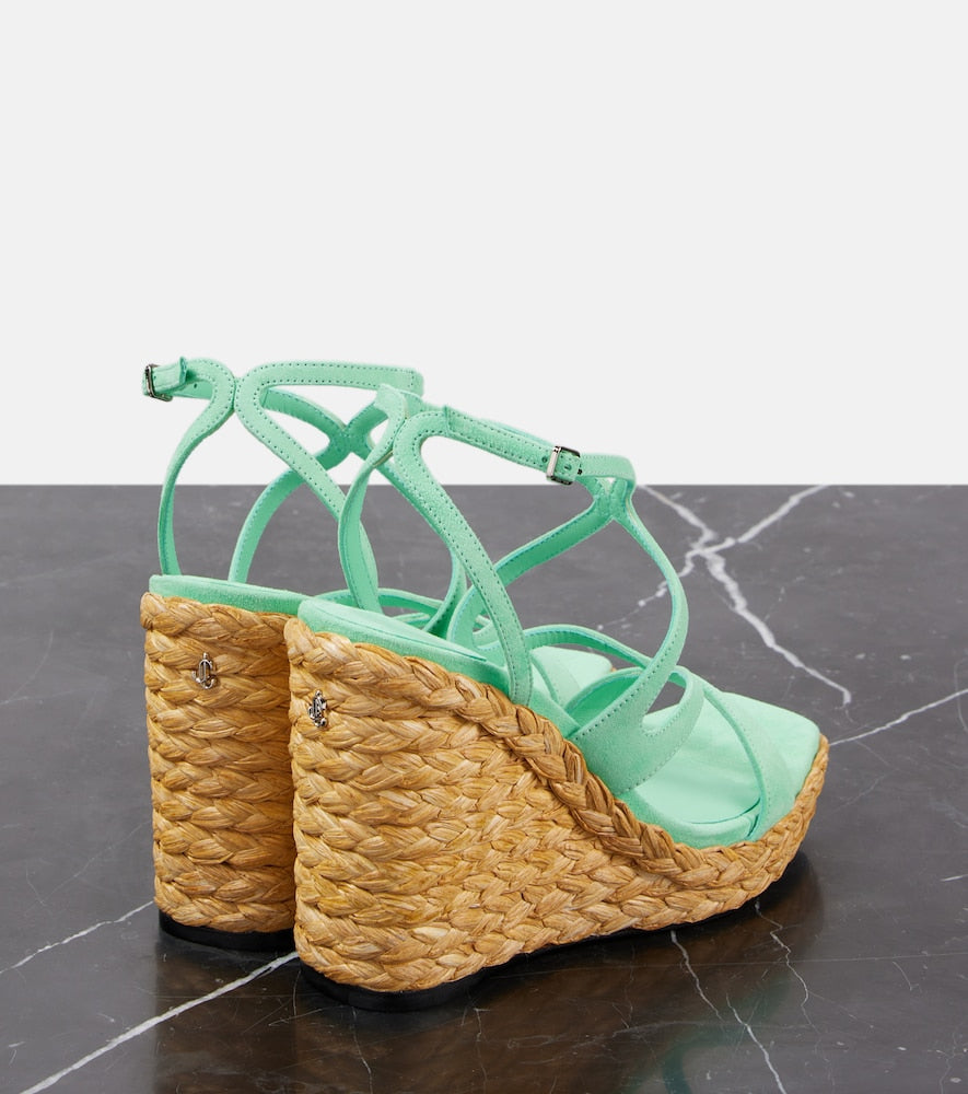 Jimmy Choo Ayla 110 suede espadrille wedges