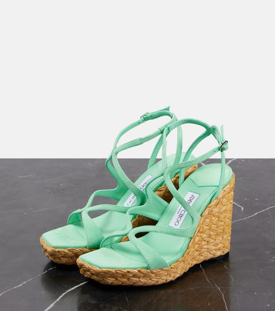 Jimmy Choo Ayla 110 suede espadrille wedges