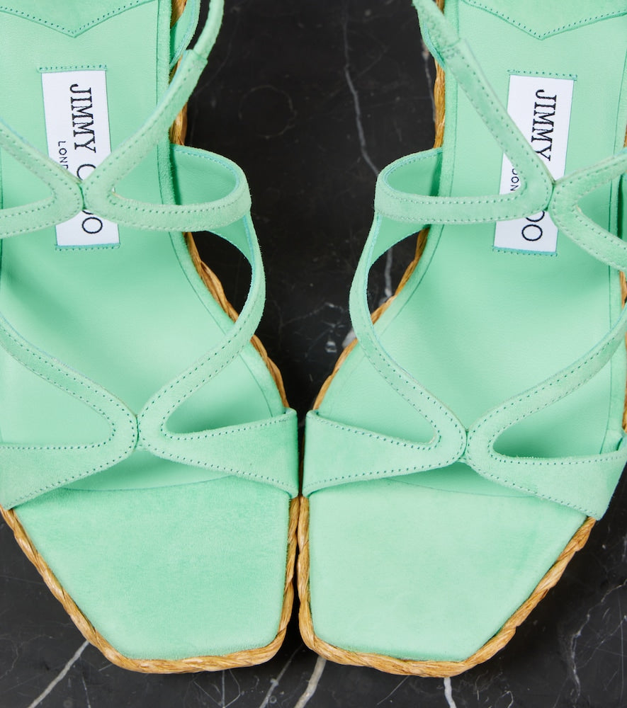 Jimmy Choo Ayla 110 suede espadrille wedges