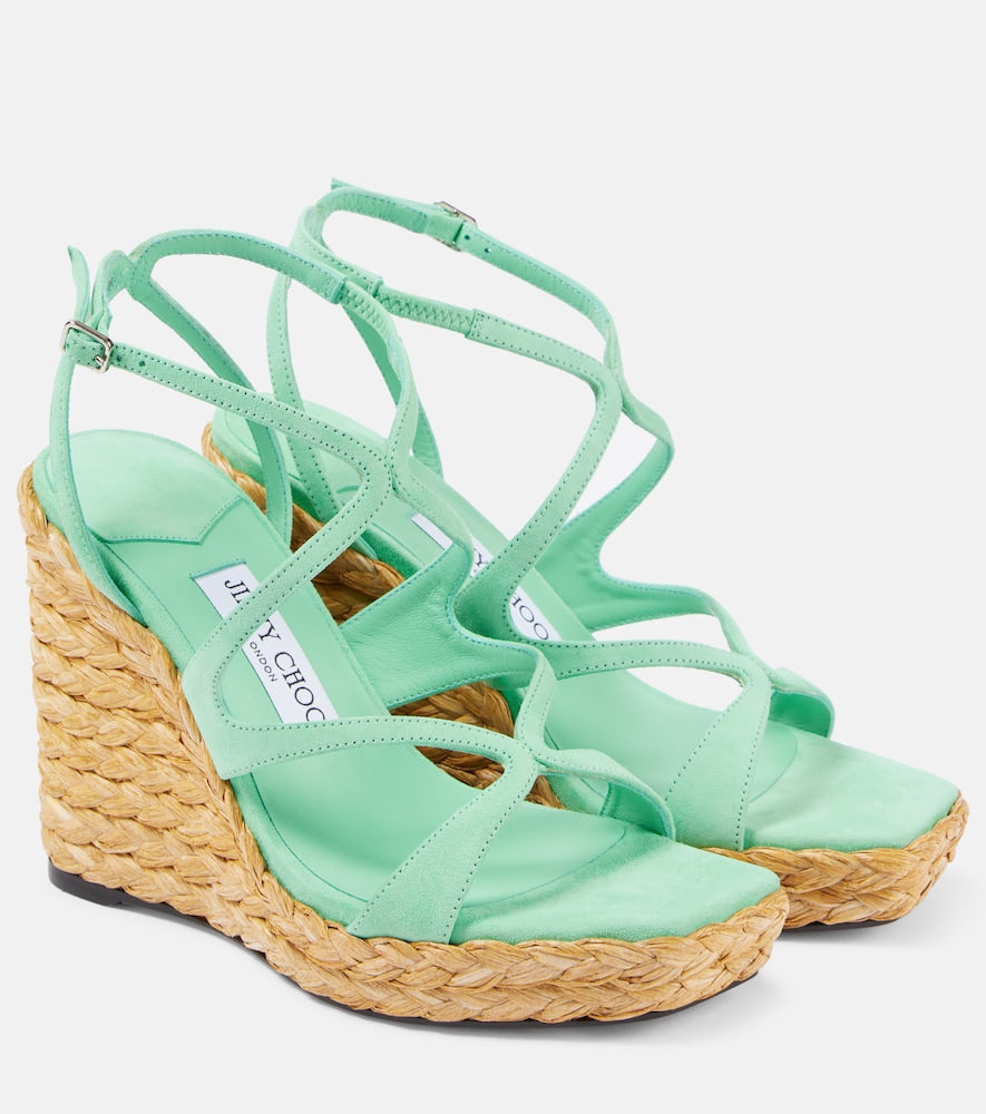 Jimmy Choo Ayla 110 suede espadrille wedges