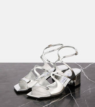 Jimmy Choo Azilia 45 metallic leather sandals
