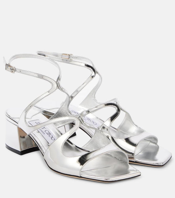 Jimmy Choo Azilia 45 metallic leather sandals