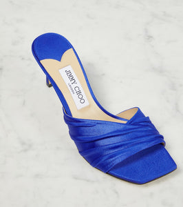 Jimmy Choo Basil 75 jersey and leather mules