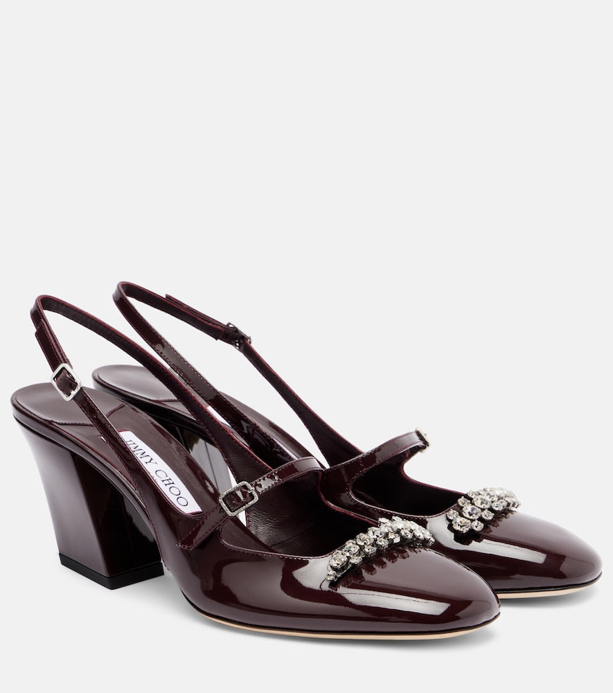 Jimmy Choo Belinda 70 patent leather slingback pumps