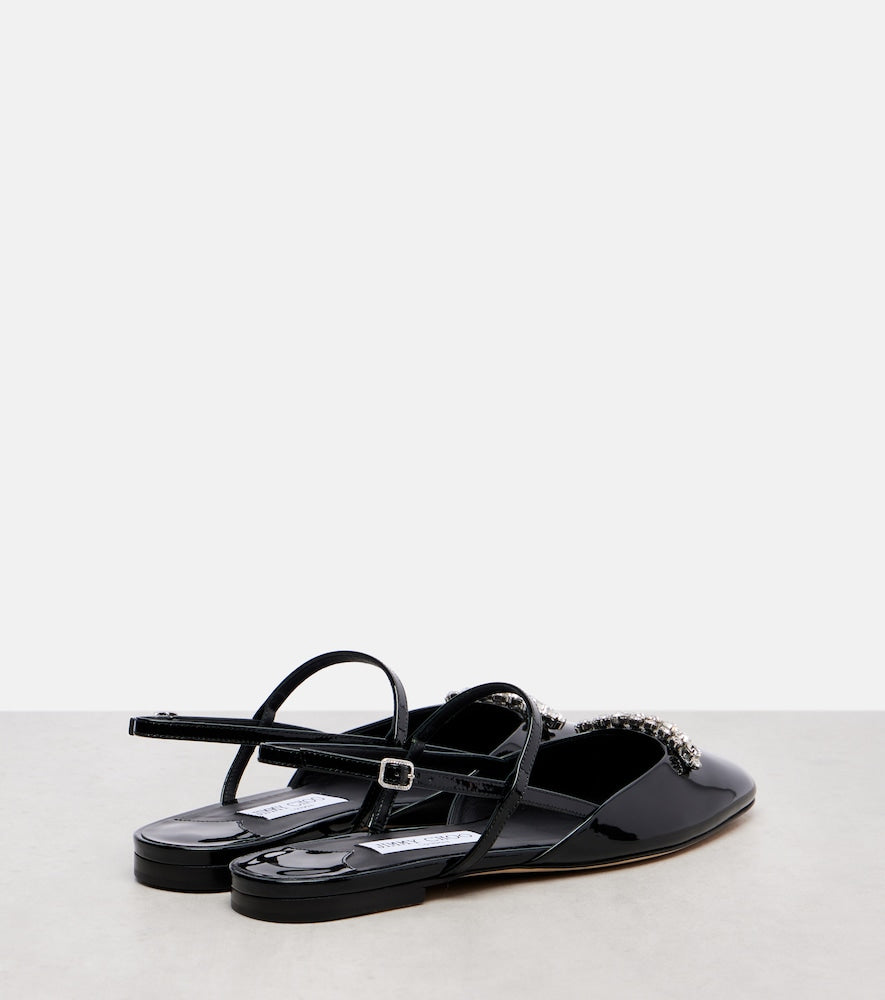 Jimmy Choo Belinda embellished patent leather flats