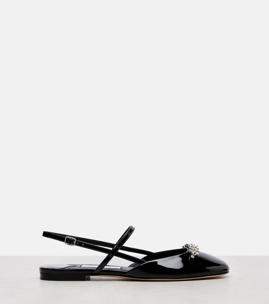 Jimmy Choo Belinda embellished patent leather flats