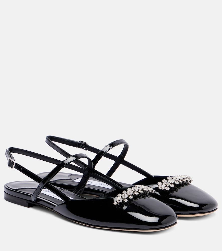 Jimmy Choo Belinda embellished patent leather flats
