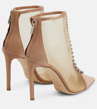 Jimmy Choo Bing 100 mesh and suede ankle boots