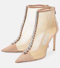 Jimmy Choo Bing 100 mesh and suede ankle boots