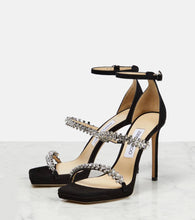 Jimmy Choo Bing 105 crystal-embellished suede sandals