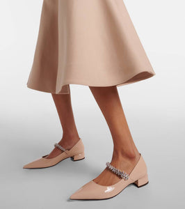 Jimmy Choo Bing 25 embellished patent leather pumps