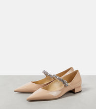 Jimmy Choo Bing 25 embellished patent leather pumps