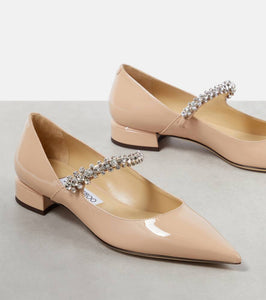 Jimmy Choo Bing 25 embellished patent leather pumps