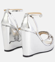 Jimmy Choo Bing Wedge 120 metallic sandals