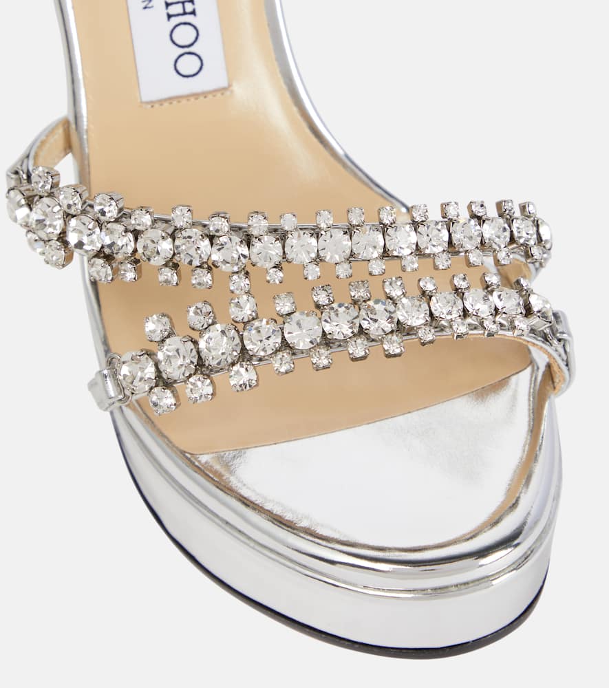 Jimmy Choo Bing Wedge 120 metallic sandals