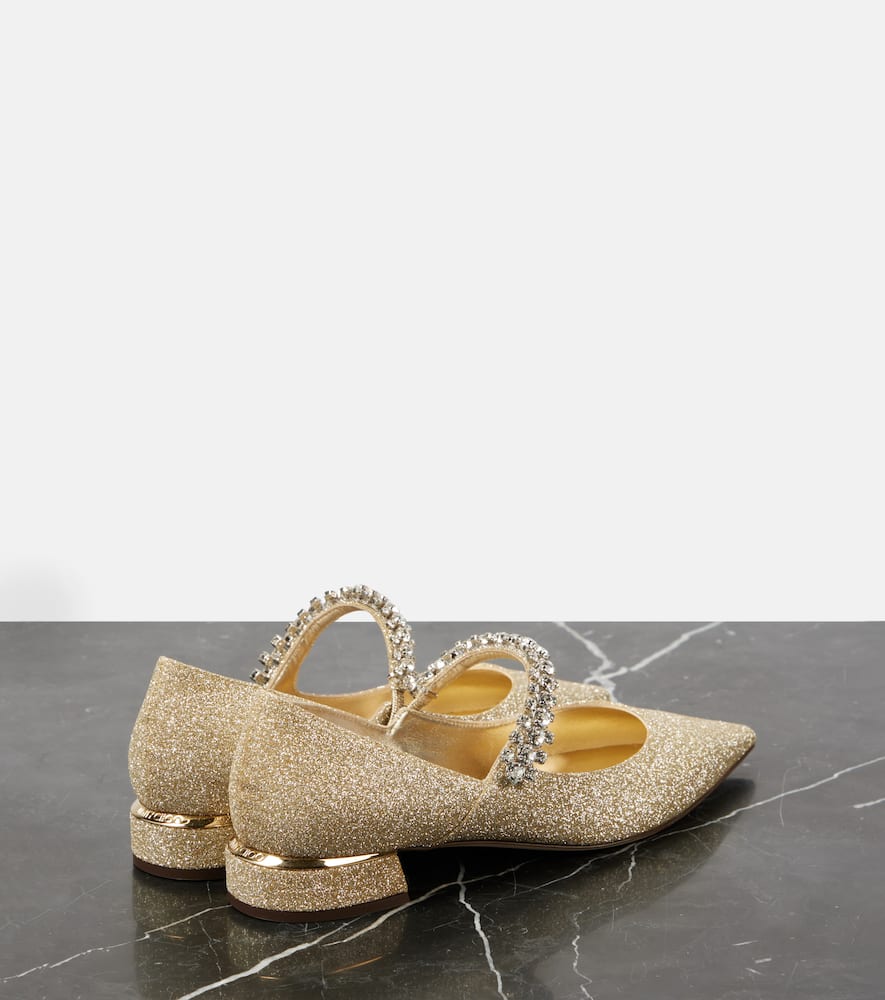 Jimmy Choo Bing embellished glitter Mary Jane flats