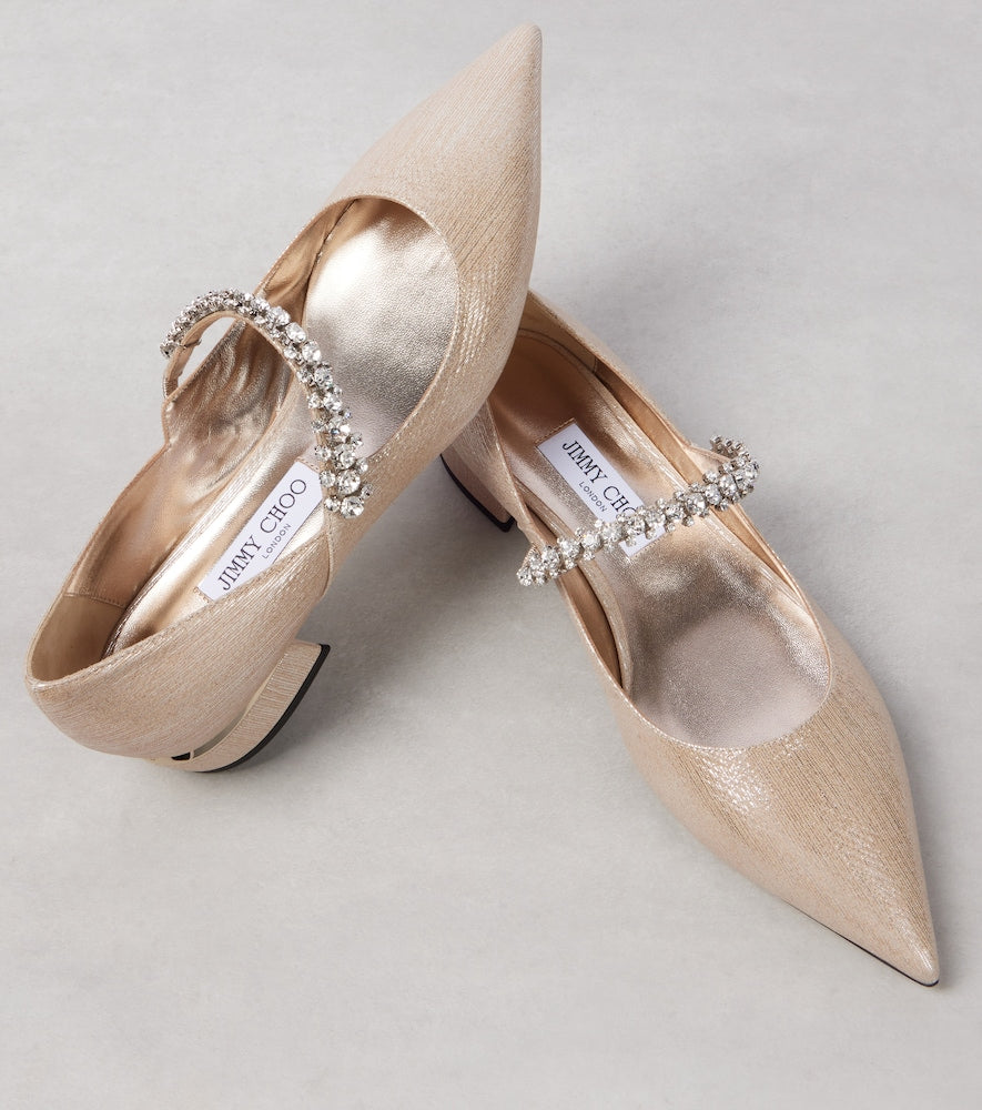 Jimmy Choo Bing embellished leather Mary Jane pumps