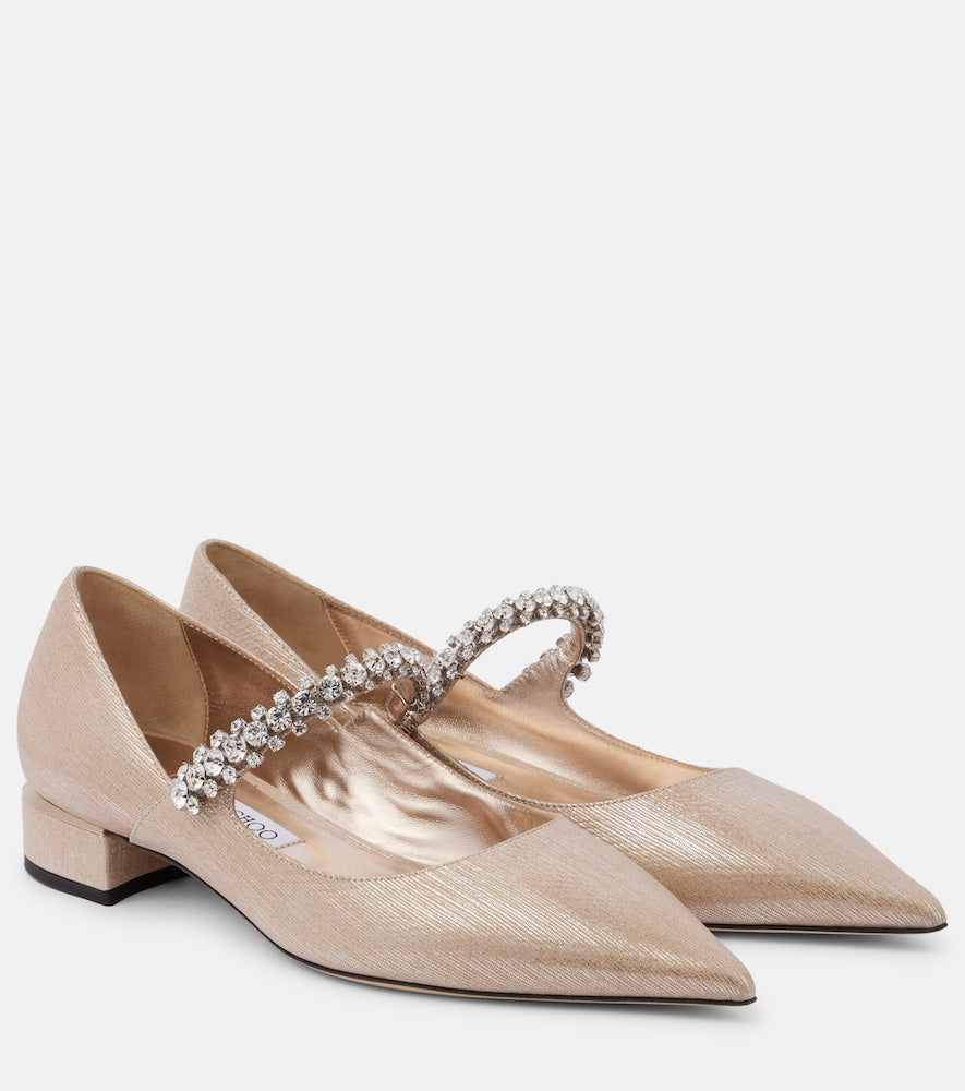 Jimmy Choo Bing embellished leather Mary Jane pumps