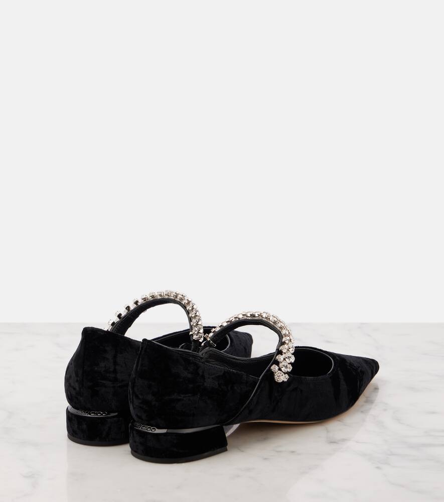 Jimmy Choo Bing embellished velvet ballet flats