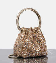 Jimmy Choo Bon Bon Micro embellished satin bucket bag