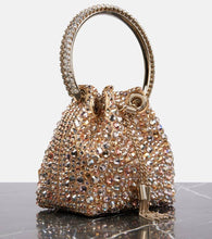 Jimmy Choo Bon Bon Micro embellished satin bucket bag