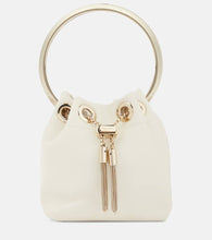 Jimmy Choo Bon Bon Micro leather bucket bag. Shop Jimmy Choo Top-Handle Bags for women now.