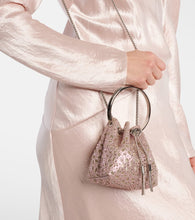 Jimmy Choo Bon Bon Micro satin bucket bag