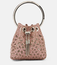 Jimmy Choo Bon Bon Micro satin bucket bag. Shop Jimmy Choo Top-Handle Bags for women now.