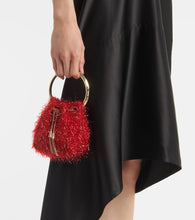 Jimmy Choo Bon Bon Mini tinsel-embellished bucket bag