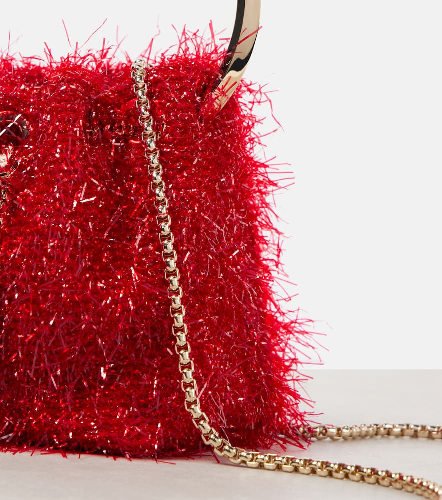 Jimmy Choo Bon Bon Mini tinsel-embellished bucket bag
