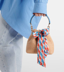 Jimmy Choo Bon Bon Small raffia bucket bag