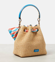 Jimmy Choo Bon Bon Small raffia bucket bag