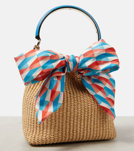 Jimmy Choo Bon Bon Small raffia bucket bag