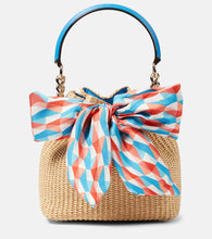 Jimmy Choo Bon Bon Small raffia bucket bag
