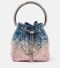 Jimmy Choo Bon Bon embellished bucket bag. Shop Jimmy Choo Top-Handle Bags for women now.