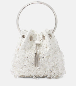 Jimmy Choo Bon Bon embellished satin tote bag