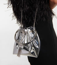 Jimmy Choo Bon Bon mirrored faux leather bucket bag