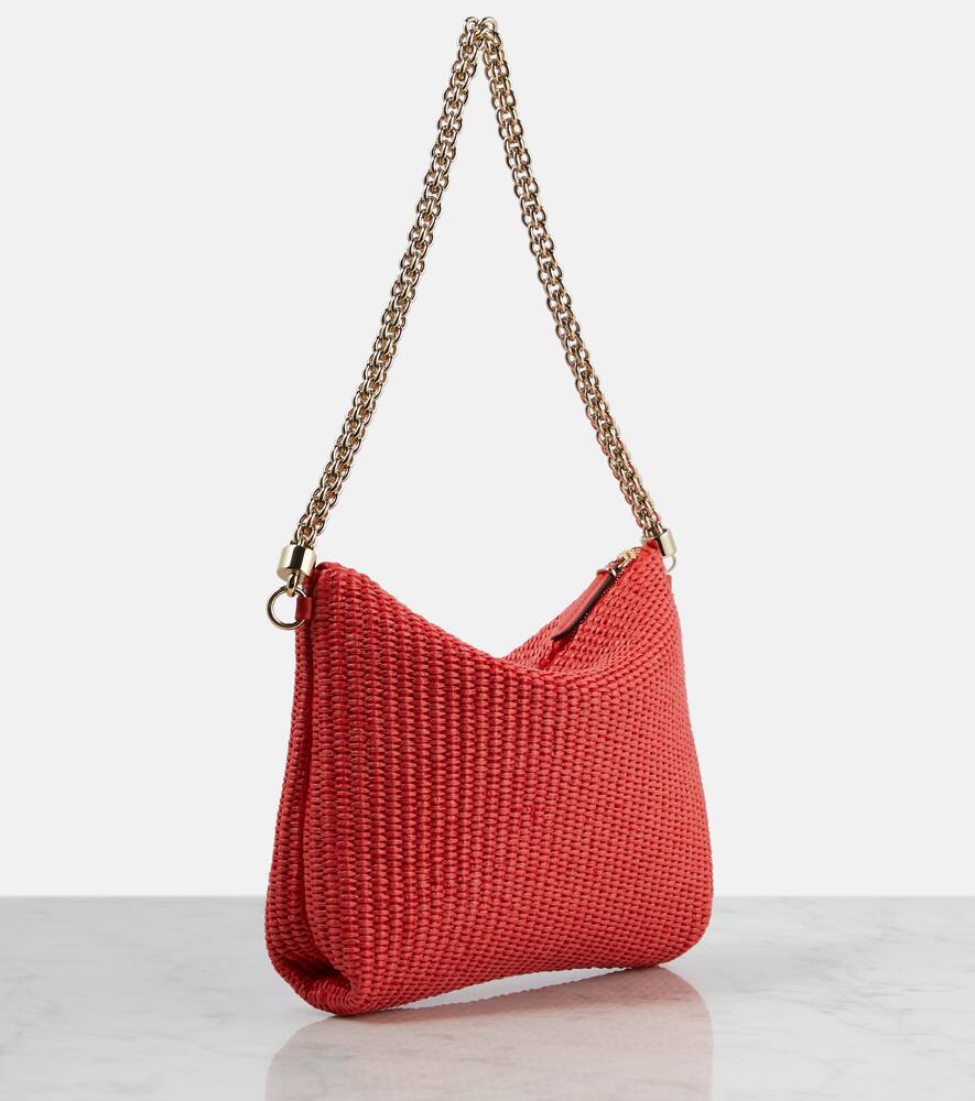 Jimmy Choo Callie logo raffia shoulder bag
