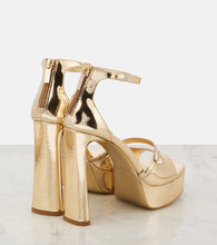 Jimmy Choo Claressa metallic leather platform sandals