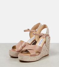 Jimmy Choo Dellena 100 leather wedge sandals