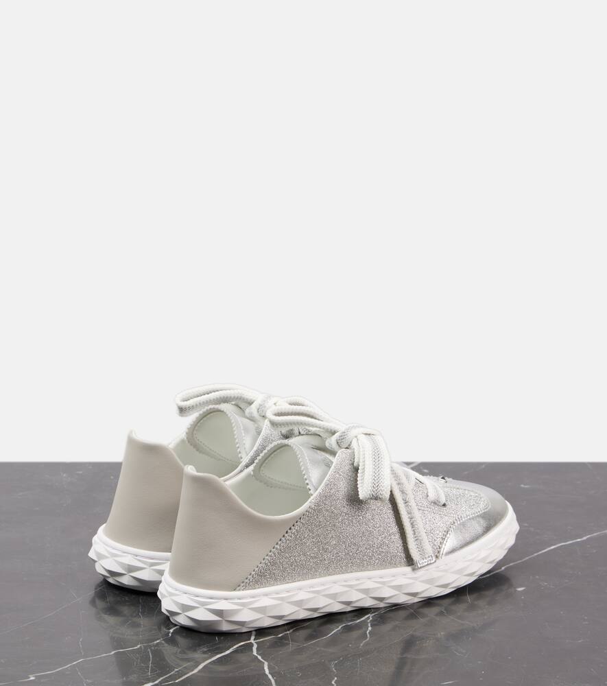 Jimmy Choo Diamond Light Flex/F leather-trimmed sneakers