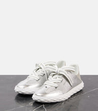 Jimmy Choo Diamond Light Flex/F leather-trimmed sneakers