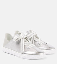 Jimmy Choo Diamond Light Flex/F leather-trimmed sneakers