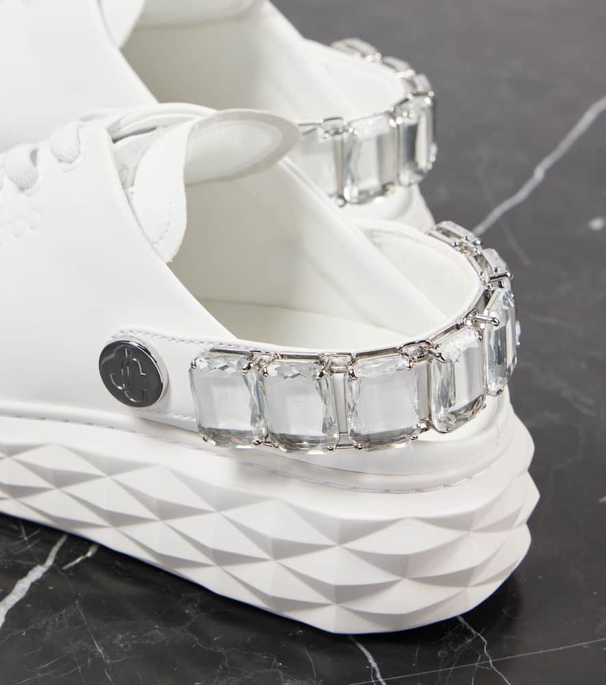 Jimmy Choo Diamond Maxi glitter leather sneakers